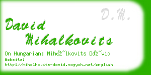 david mihalkovits business card